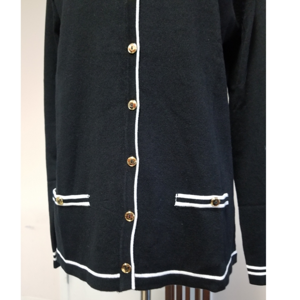 🆕️⬇️1 LEFT! By Design Black & White Button Front Cardigan - Picture 4 of 8